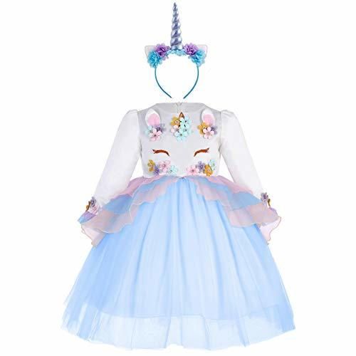 Princesa Bebé Niña Vestido Unicornio Cumpleaños Disfraz deCosplay para Fiesta Carnaval Navidad