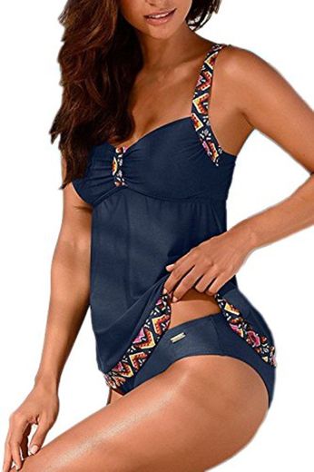 Tankinis Mujer Traje de Baño de Dos Piezas Conjunto Push up Bikini