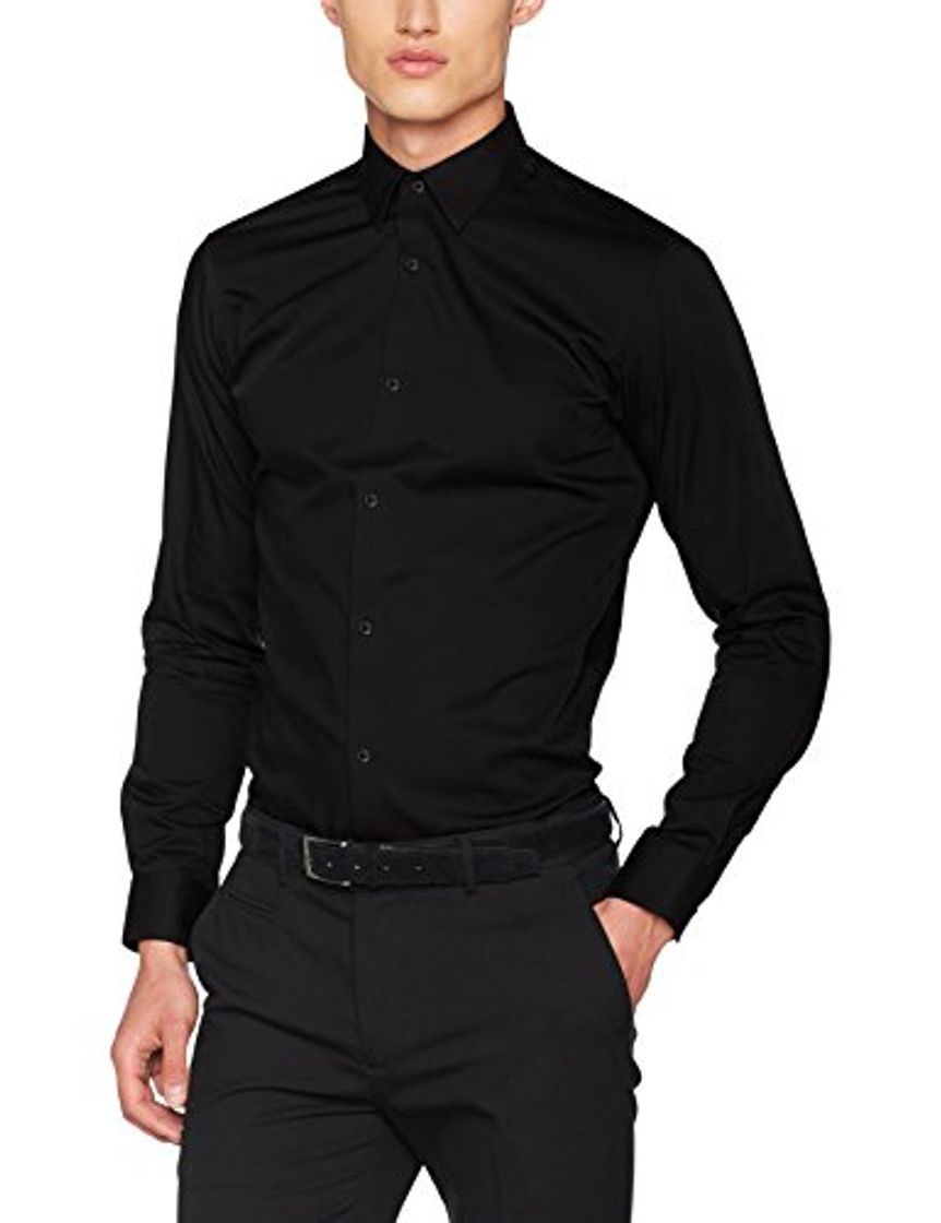 Fashion Jack & Jones Jprnon Iron Shirt L/s Noos Camisa, Negro