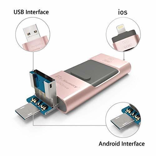 USB 3.0 32 GB Pendrive, Dr.Memory 3 en 1 Memoria Flash USB