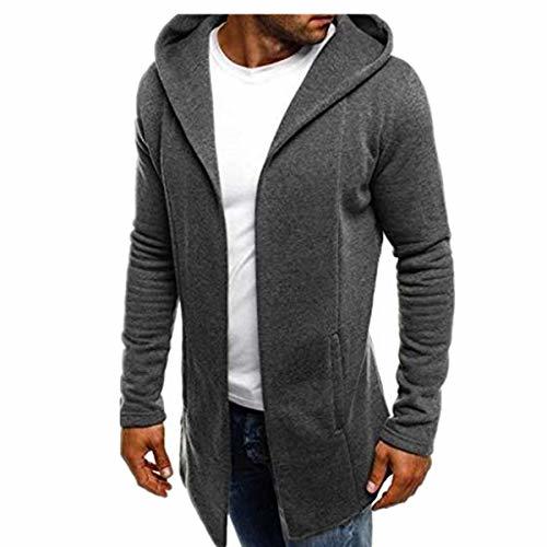 Producto Reooly Abrigo de Trinchera de Color sólido con Capucha para Hombres Chaqueta