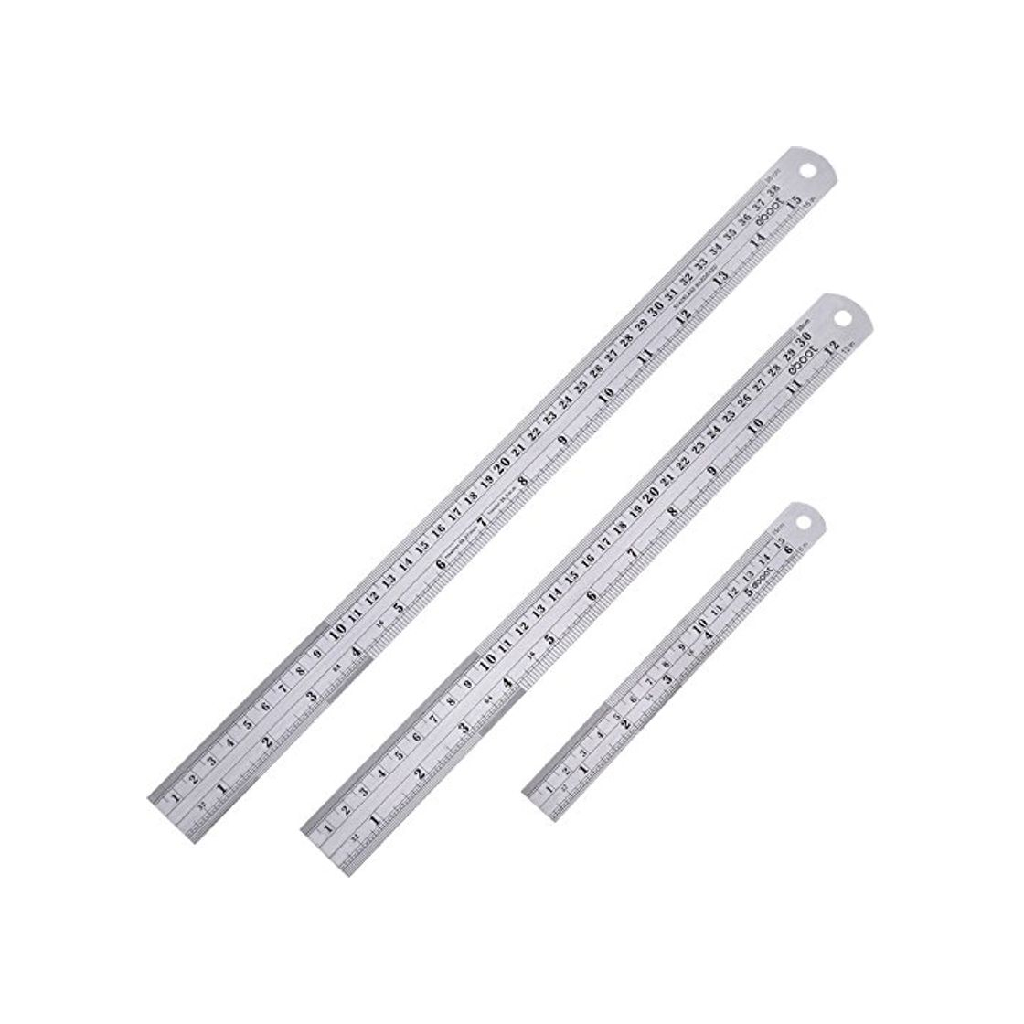 Social Regla metálica de acero inoxidable con tabla de conversión