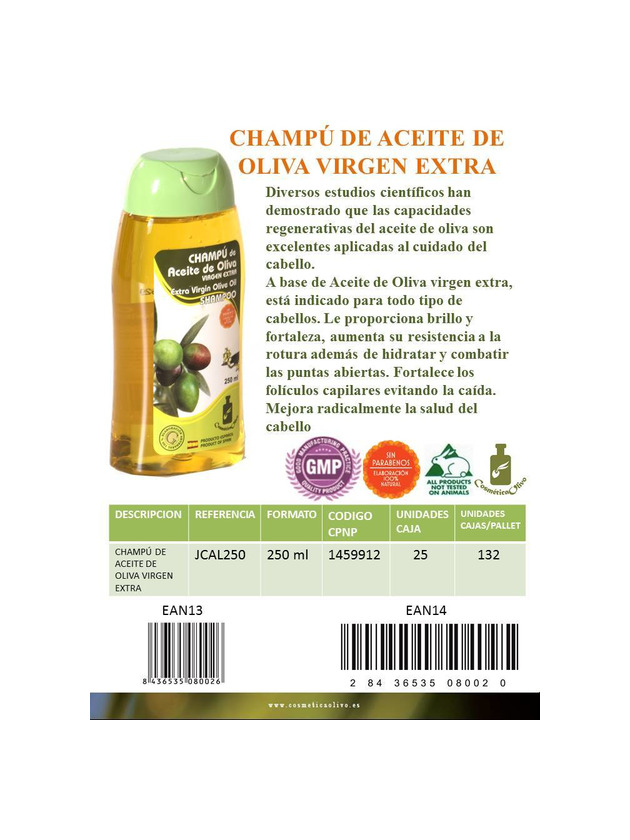 Product Champú aceite de oliva virgen extra