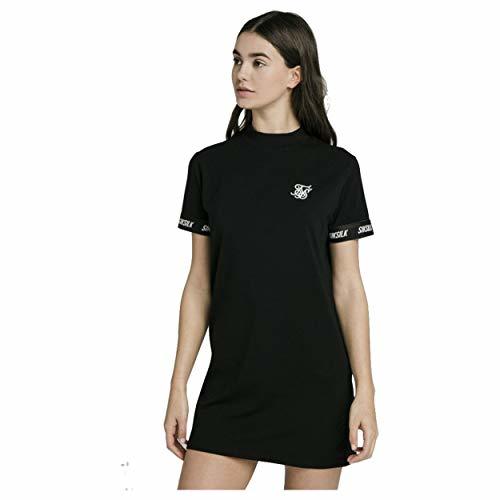 Place SikSilk Chica Vestido Negro Estilo Camiseta