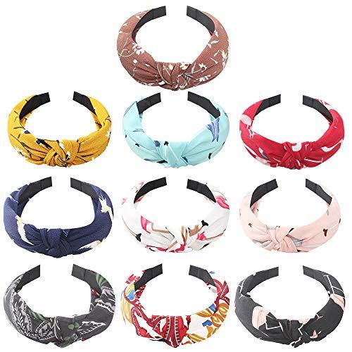 Moda 10 Piezas de Ancho Bandas de la Cabeza Twist Knot Turban Diadema