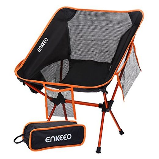 ENKEEO Silla de Camping Ultraligero Portátil Plegable con Bolsa de Transporte, Capacidad