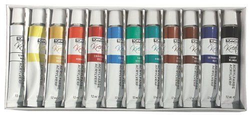 24 (2 x 12) Juego de tubos de pintura acrílica con 12 ml cada