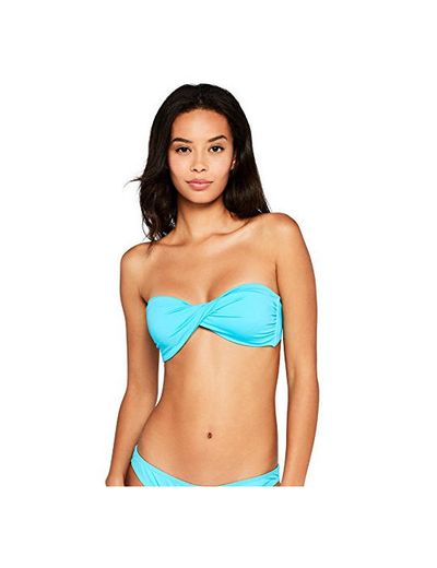 Marca Amazon - IRIS & LILLY Top de Bikini Cruzado Estilo Bandeau