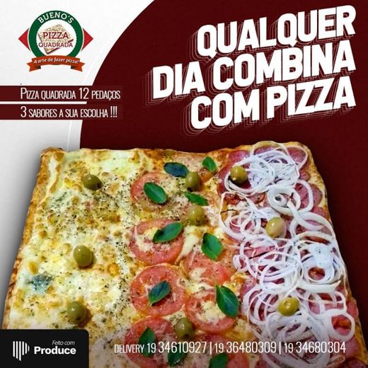 Bueno's Pizza quadrada