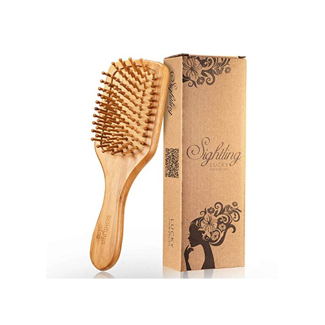 Social SIGHTLING Peine de Madera Natural Bambú del Pelo Cepillo para el Pelo
