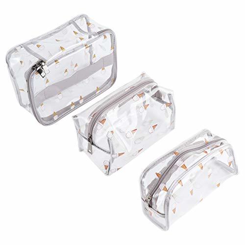 Social Lurrose 3 unids Clear toiletry makeup bagss portátil cosmeti bolsa de almacenamiento