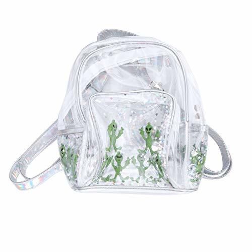 FENICAL Mochila transparente pvc claro moda alien star bolso de hombro bookbag