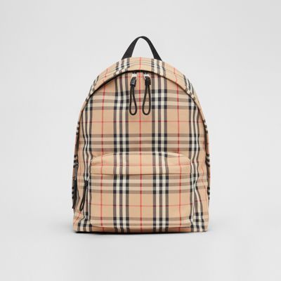 Vintage Check Nylon Backpack in Archive Beige | Burberry United ...