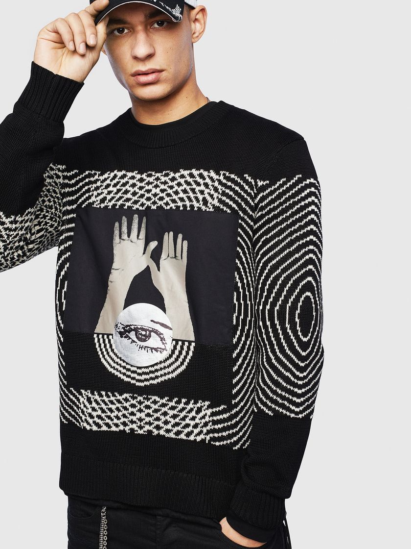 Fashion K-OCCHY Man: Optical intarsia pullover | Diesel