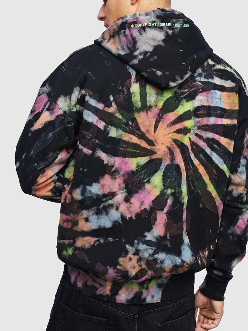 Fashion S-ALBY-S1 Man: Psychedelic tie-dye hoodie | Diesel