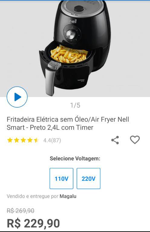 Fashion Fritadeira elétrica sem óleoAir fryer Nell Smart-2-4L