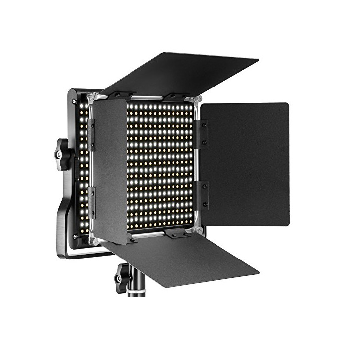Social Neewer Regulable Bi-color LED con soporte en U y Barndoor Luz de
