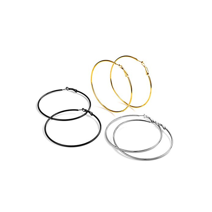 Social Aros grande chapado en oro plata pedientes de mujer simple y moderno
