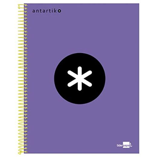 Liderpapel Cuaderno Espiral  A4 Micro Antartik Tapa Forrada 120H 100 Gr Cuadro 5 Mm 5 Bandas 4 Taladros Color Violeta
