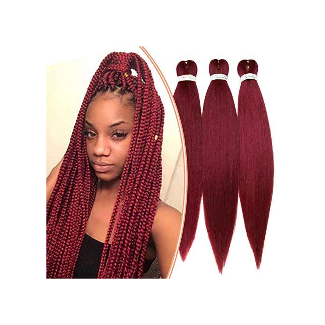 Social Extensión de cabello para trenzas Mujer para niñas Trenza para trenzas Trenzas