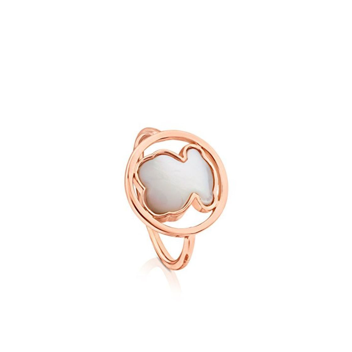 Social Anillo TOUS Camille de plata vermeil rosa con nácar