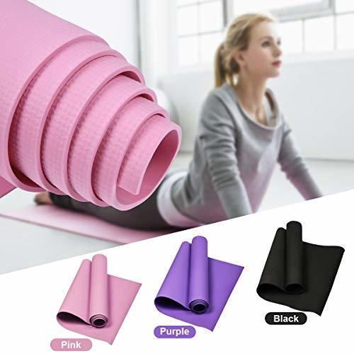 Wasafire Esterilla Yoga,Grosor de 4mm Antideslizante Alfombrilla Colchoneta Pilates Deporte Fitness Ginnasia