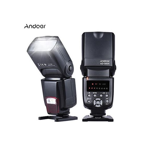 Andoer Flashes con zapata Flash Speedlite para Cámara Canon Nikon Olympus Pentax