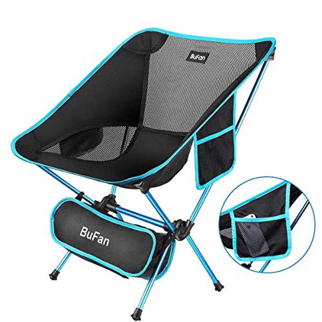 Products BuFan Silla de Camping Plegable con Bolsa portátil Carga hasta 150 KG,