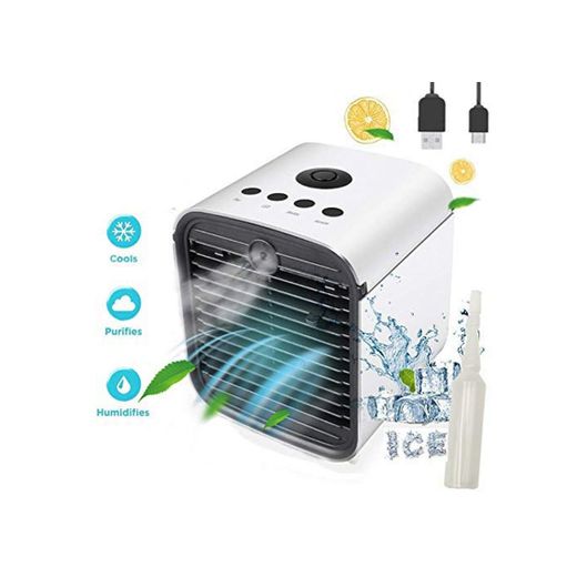 Nifogo Air Mini Cooler Aire Acondicionado Portátil, 3-en-1 Climatizador Evaporativo Frio Ventilador