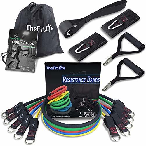 Product TheFitLife Bandas Elasticas Fitness Musculacion - Apilables hasta las 110lbs. Tubos de