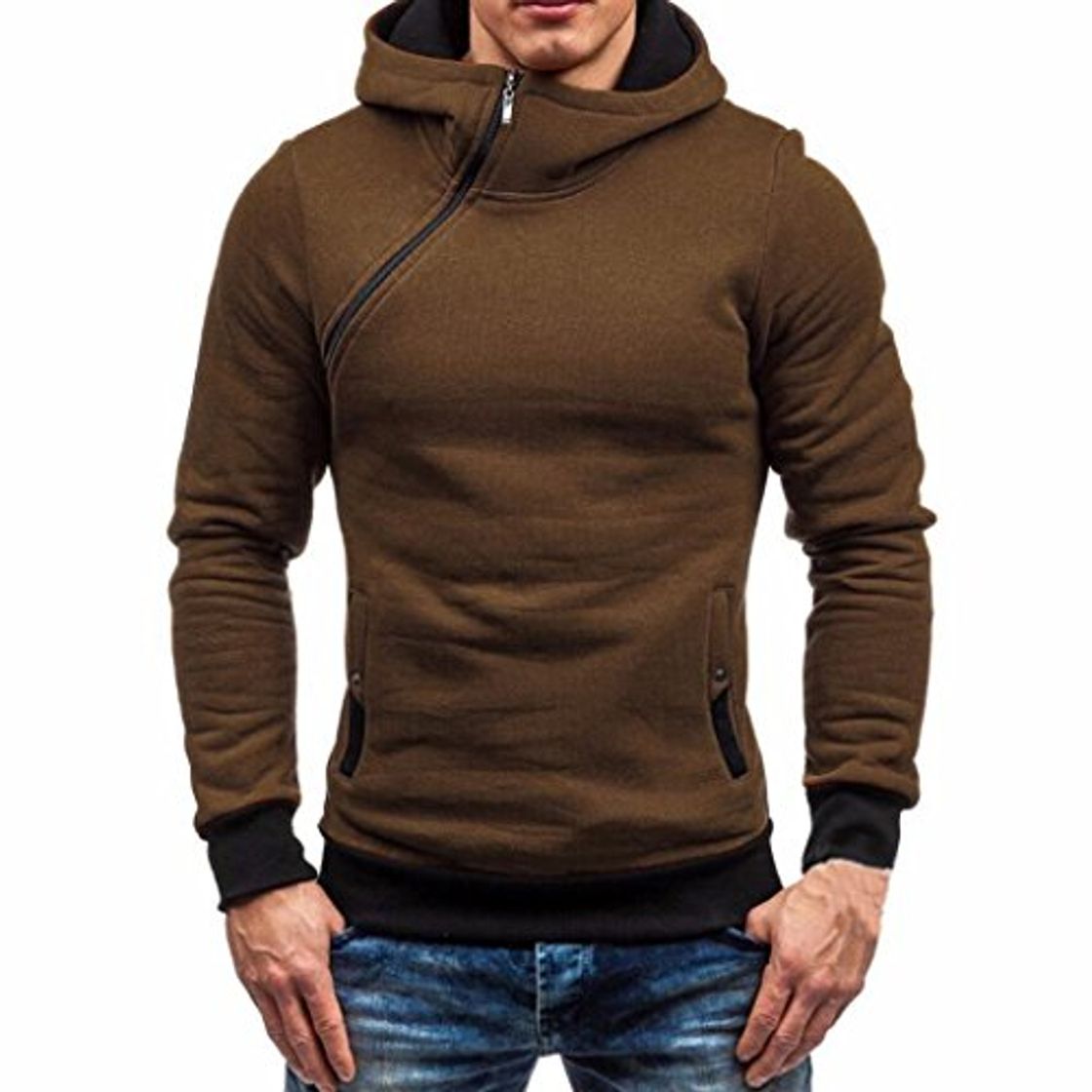 Product Sudaderas Hombre, Xinan Camiseta de Manga Larga con Cremallera de Invierno de