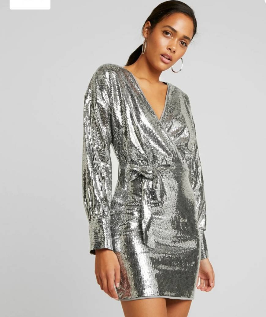 SEQUIN PLUNGE BELTED MINI DRESS