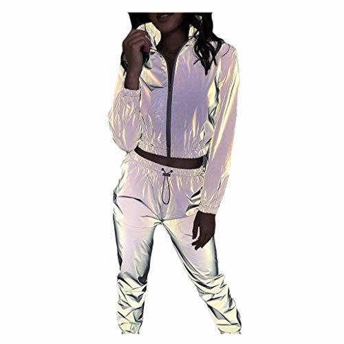 Product Chándal de Ocio Suéter Casual Mujer Sudadera Reflectante Chaqueta Comodo y Suave