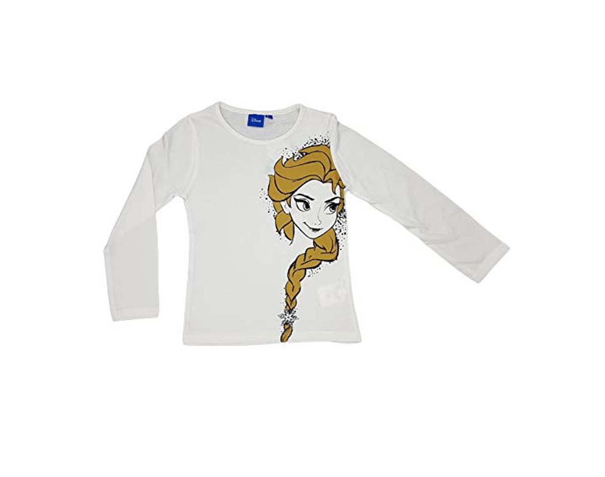 Moda Disney Camiseta Infantil Frozen niñas Manga Larga 100% algodón