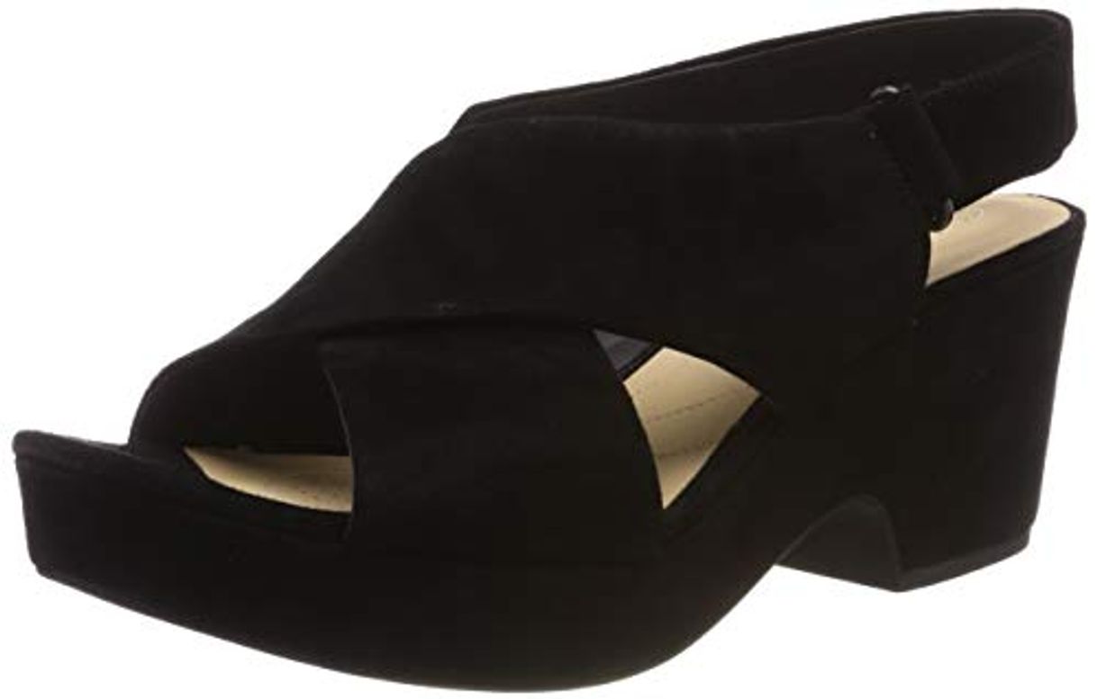 Fashion Clarks Maritsa Lara, Sandalia con Pulsera Tira de Tobillo, Negro