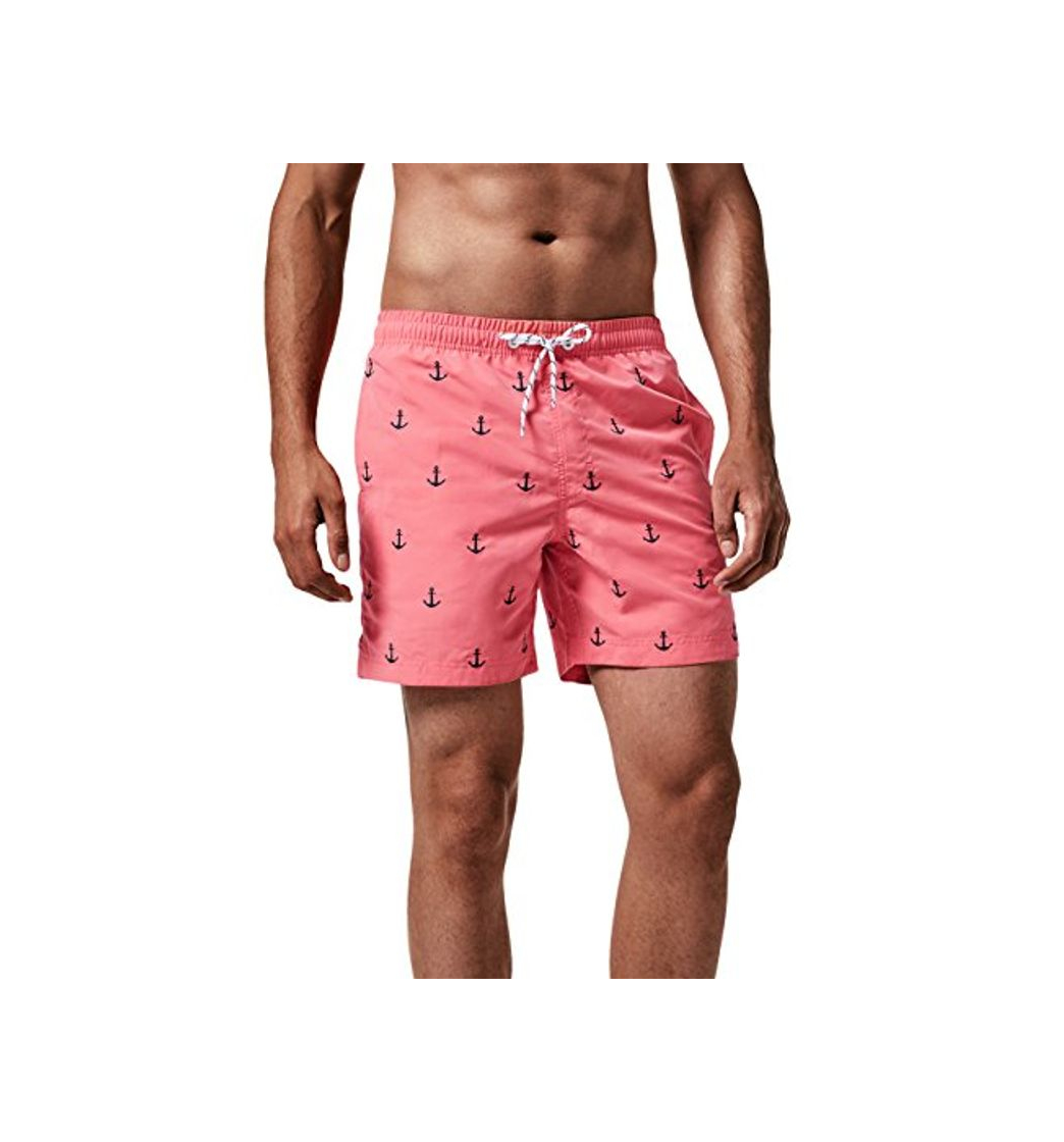 Social MaaMgic Bañador Hombre de Natación Secado Rápido Interior de Malla Pantalones Imprimiendo