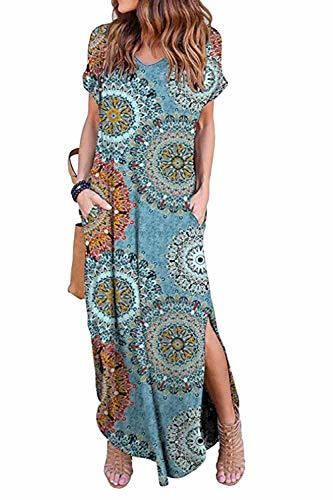 Vestidos Mujer Casual Playa Largos Verano Floral Vestido Boho Hendidura Falda Larga