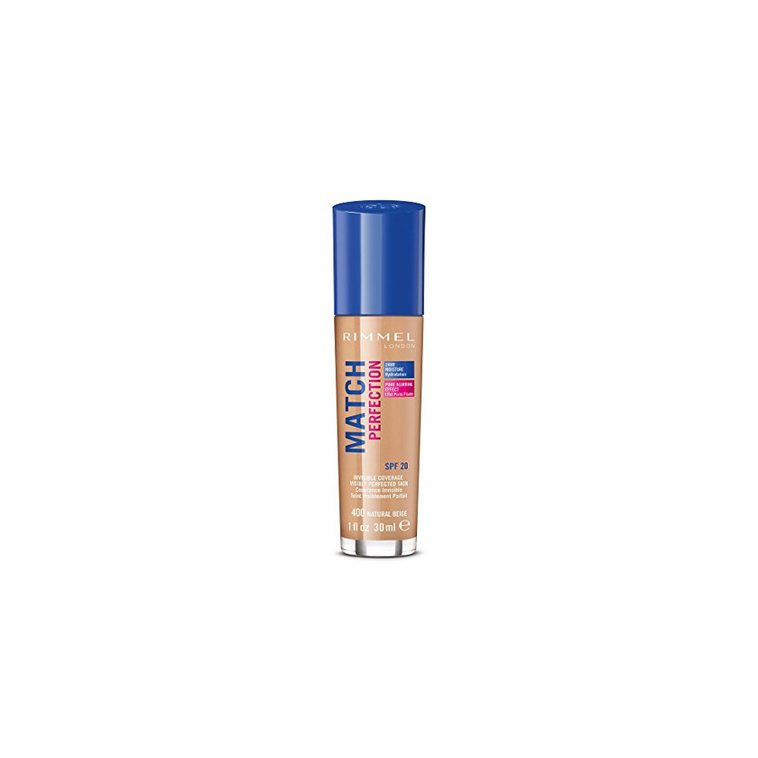 Social Rimmel London Match Perfection Foundation Base de Maquillaje Tono 400 Natural Beige