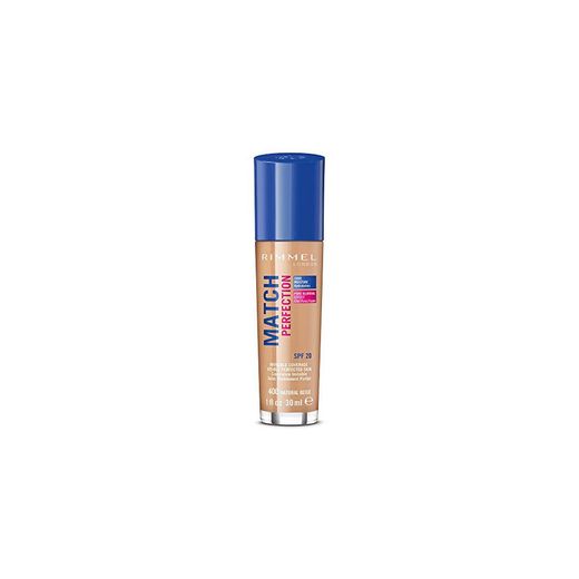 Rimmel London Match Perfection Foundation Base de Maquillaje Tono 400 Natural Beige