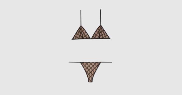 Fashion Black GG tulle lingerie set | GUCCI® International