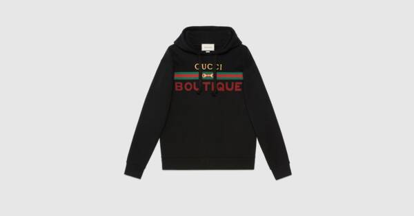 Moda Black Men's Gucci Boutique print sweatshirt | GUCCI® International