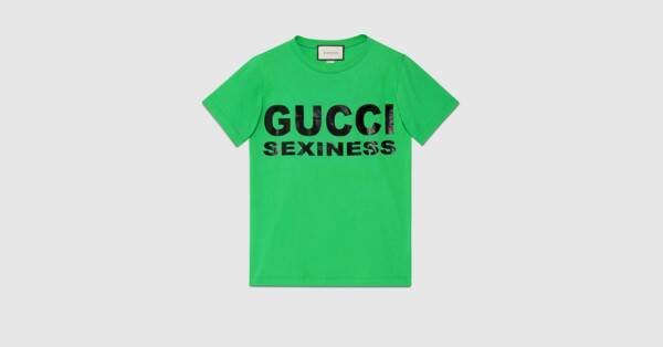 Fashion Green Women's Gucci Sexiness print T-shirt | GUCCI® International