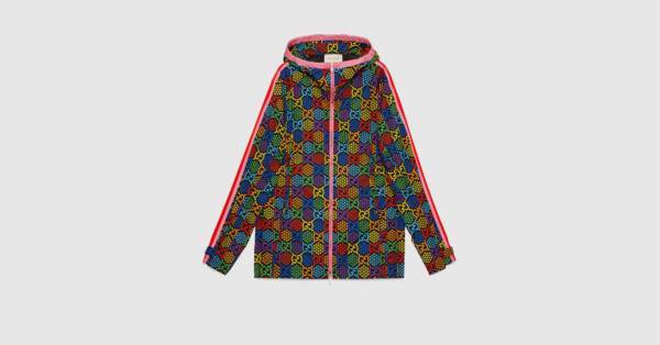 Fashion Black GG Psychedelic print nylon jacket | GUCCI® International