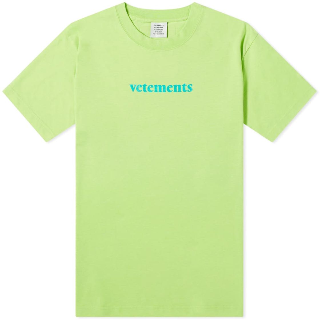 Moda VETEMENTS Logo Tee Fluro Green | END.