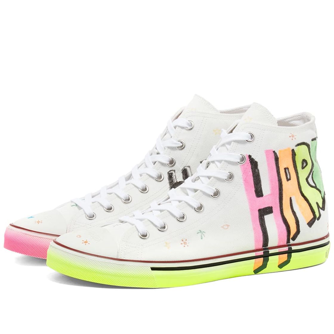 Fashion VETEMENTS Classic High Tops 'Hardcore Happiness' White | END.