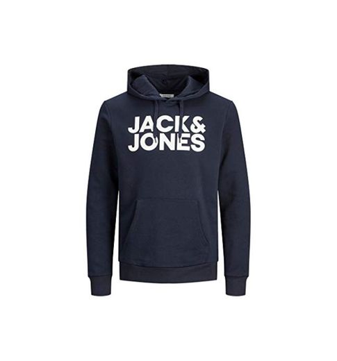 JACK & JONES Jjecorp Logo Sweat Hood Noos Capucha, Azul