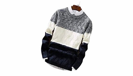 Ocamo Knitted Thin Type Sweater Unisex Round Neck Pullover 