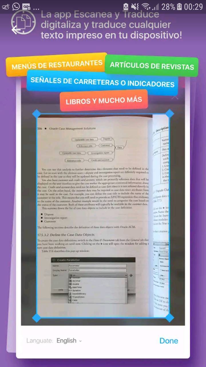 App saca foto a libro y traducilo