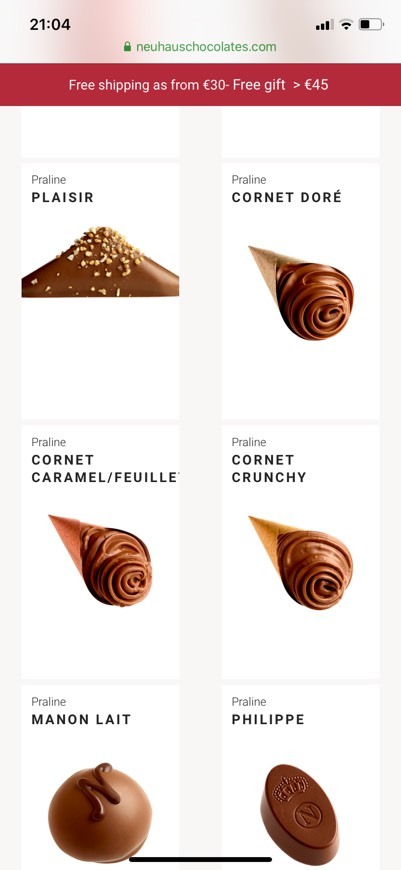 Producto Neuhaus chocolates