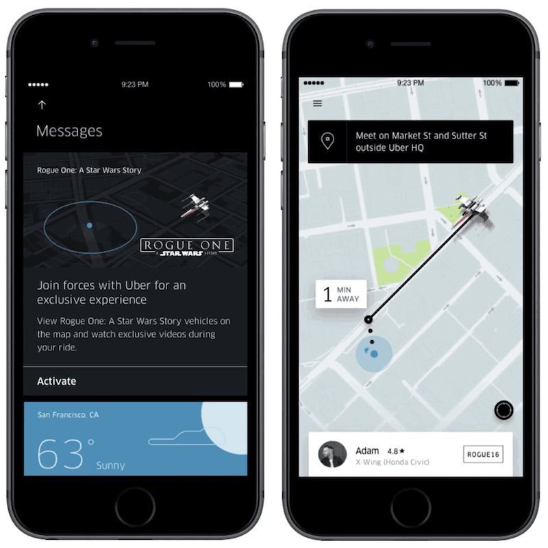 App Uber (iOS & android) 